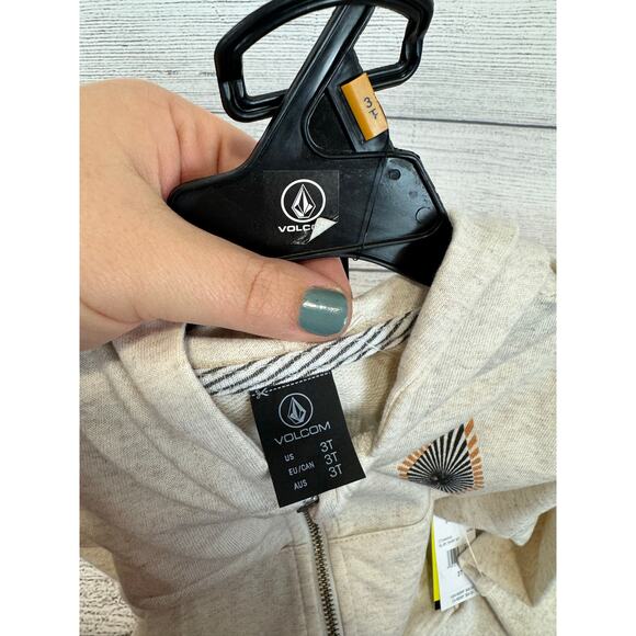 Volcom Girl's Tan Cream Matching 2pc Zip Hoodie & Shorts Set Size 3T - Picture 7 of 8